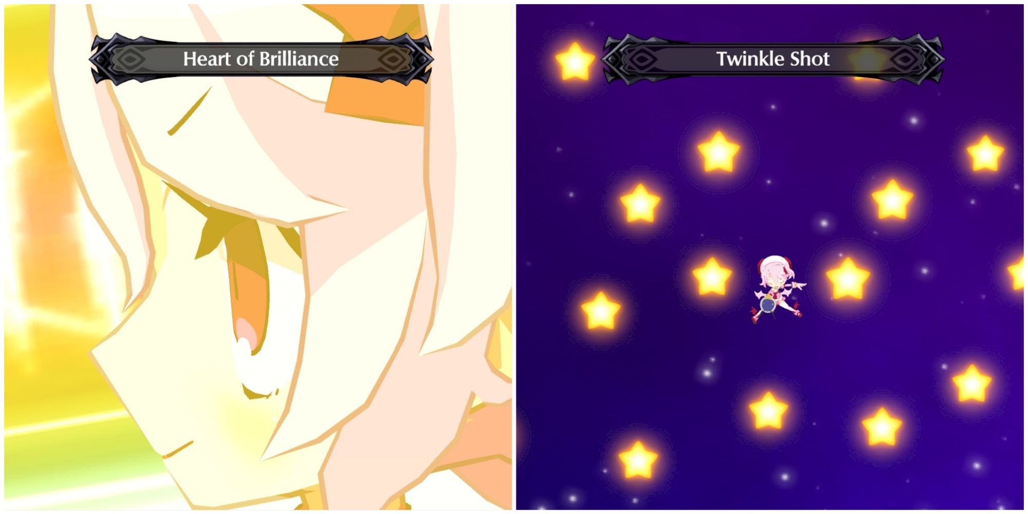Disgaea 6 Majolene collage - Heart of Brilliance and Twinkle Shot