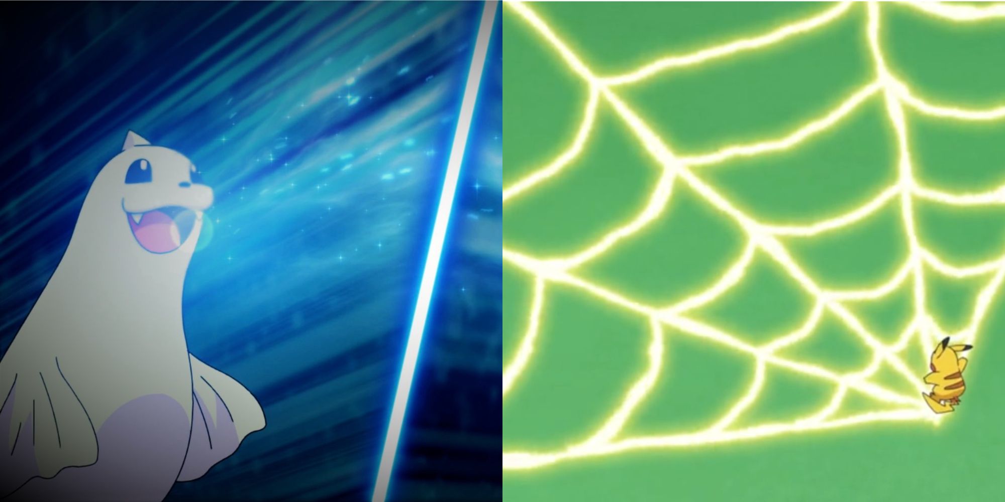 Dewgong using Icywind and Pikachu using Electroweb