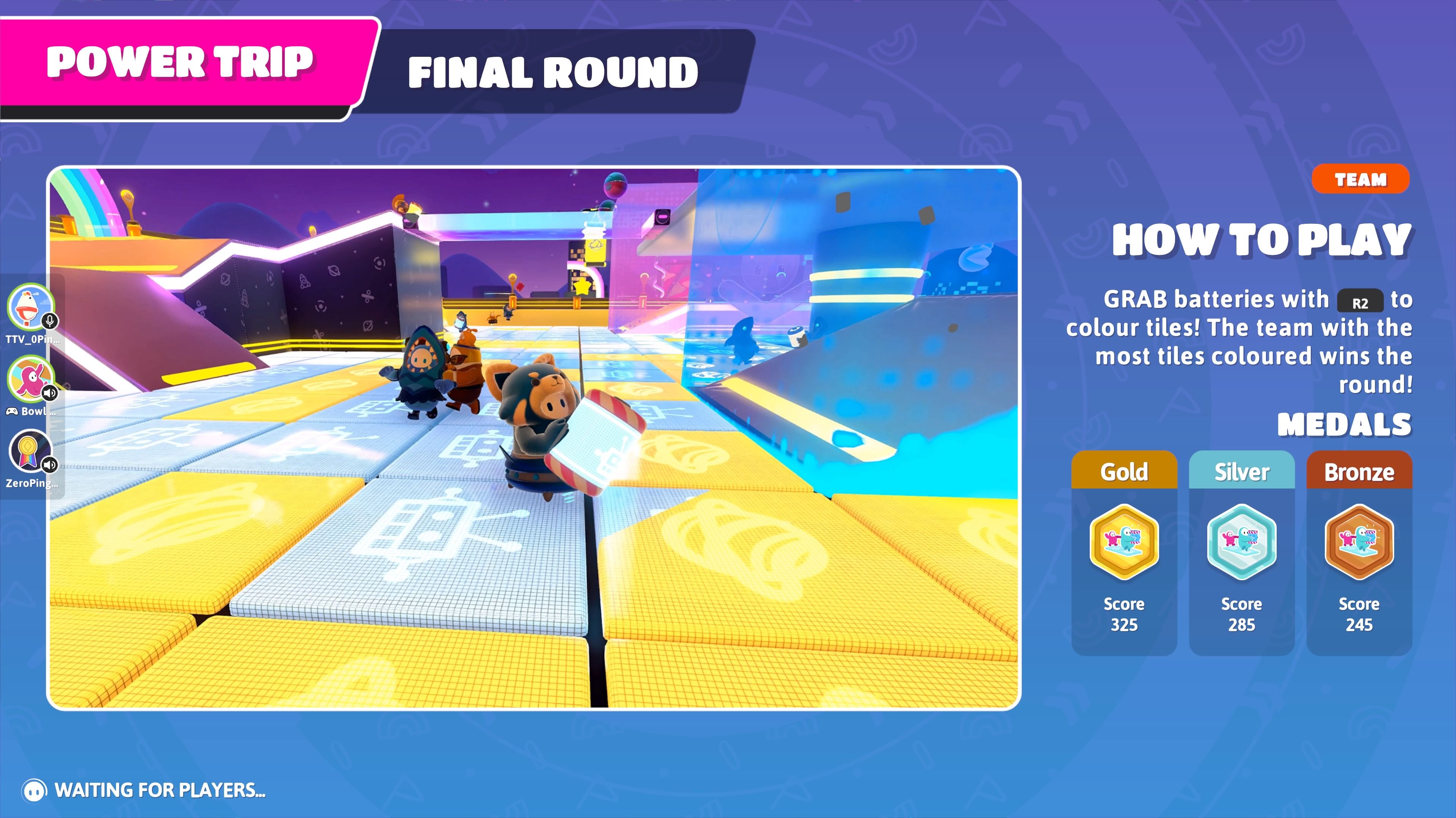 Power Trip "How To Play" screen from Fall Guys
