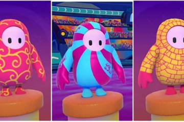 Fall Guys Rarest Pattern Split Image of patterns on characters