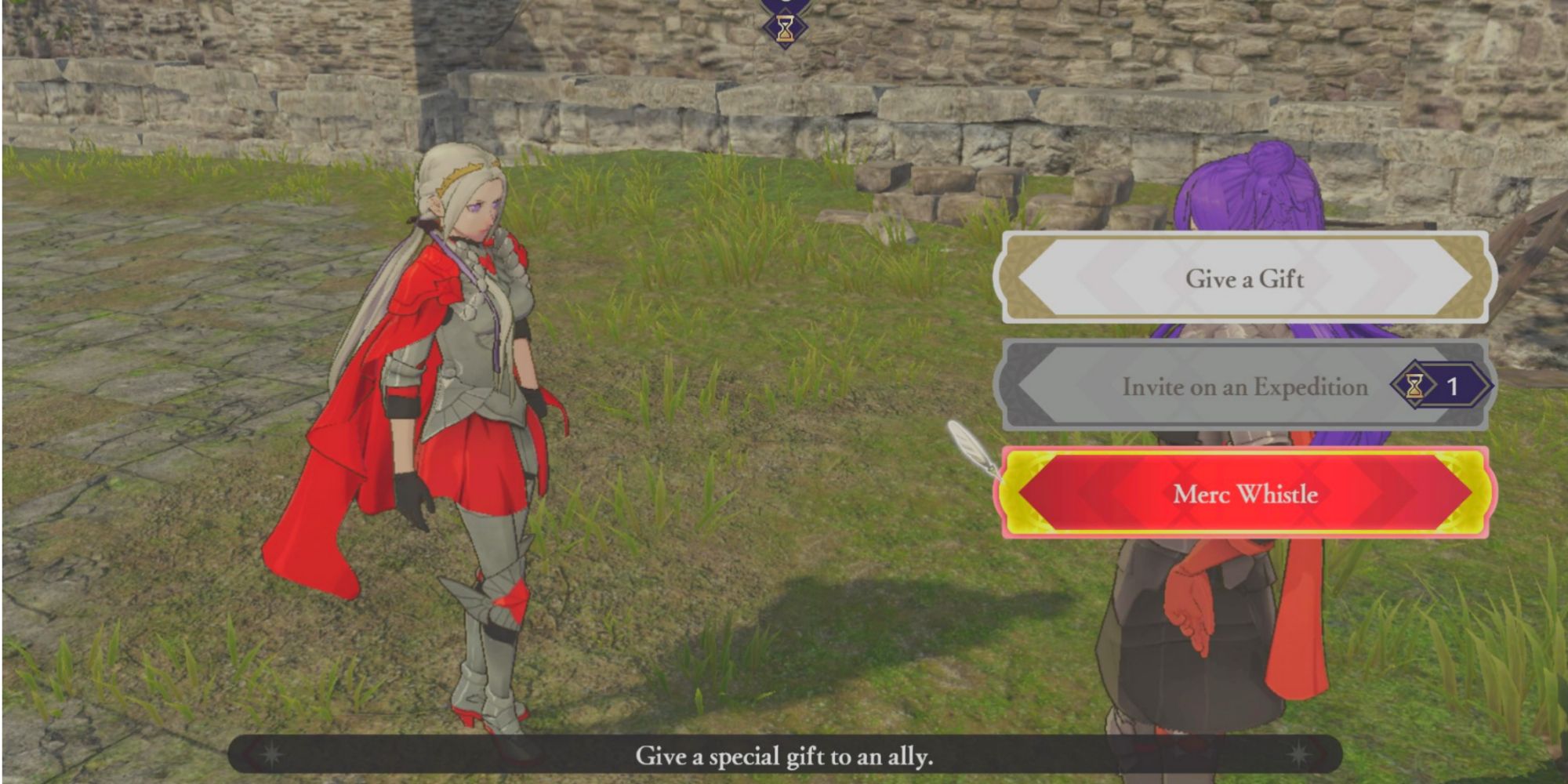Shez gifts Edelgard a Merc Whistle