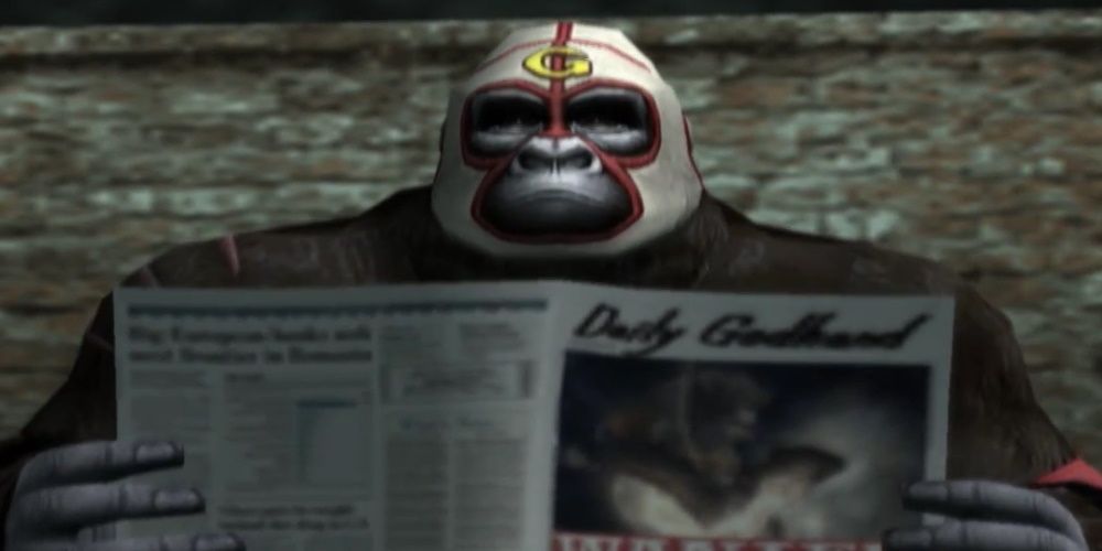 Godhand, Gorilla Mask Reading A Newspaper