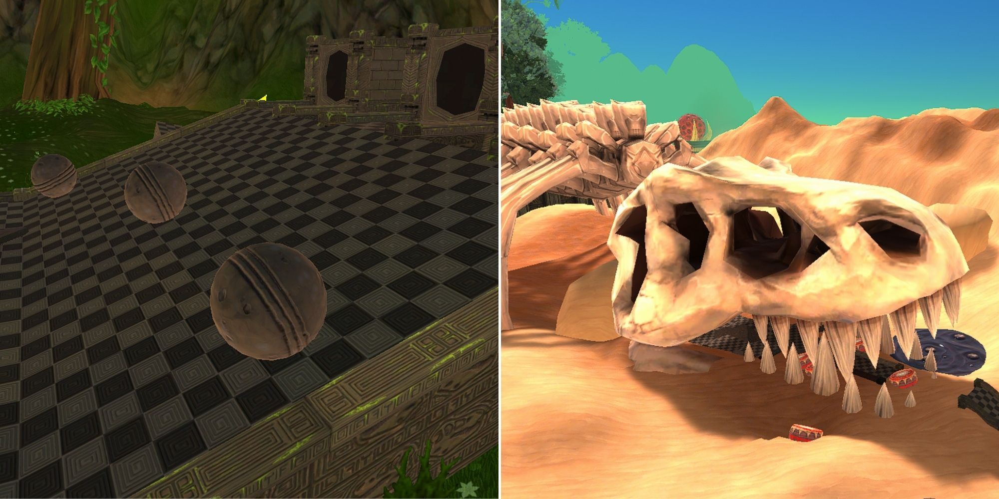 Golf With Your Friends - Ancient Map - Boulders - Dinosaur Skull