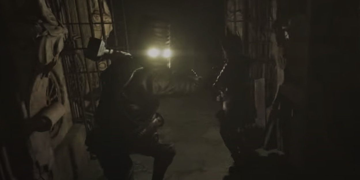 Hazmat Suit attacking Caroline with its hammer