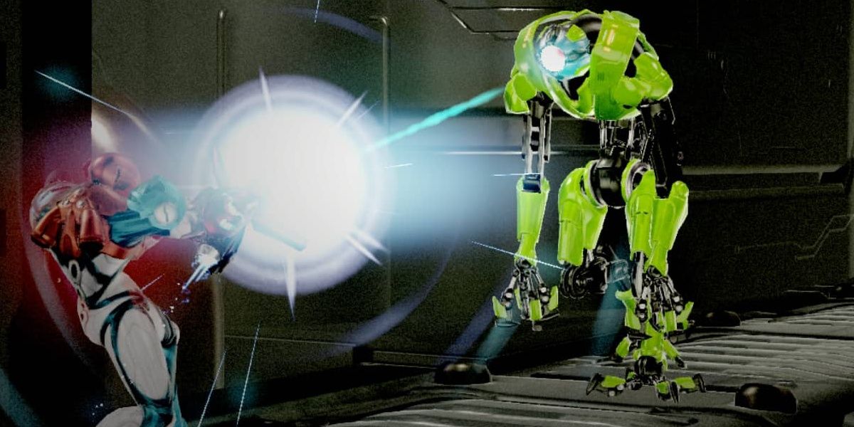 Samus Shooting An Enemy