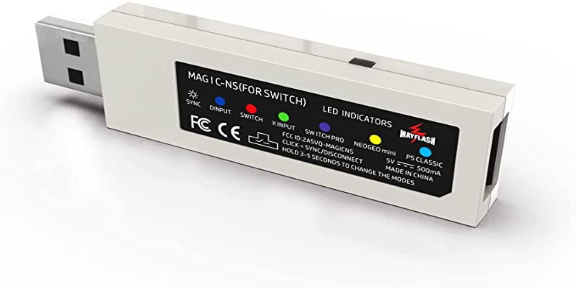 A Mayflash Magic NS Converter, compatible with PC, Xbox, Nintendo Switch, Neo Geo mini, PS3, PS4, and PS Classic