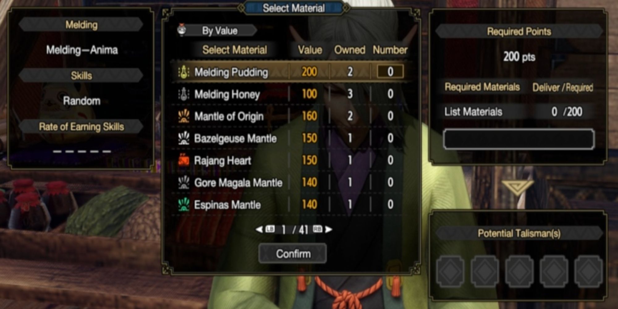 Using Melding Pudding for the Anima Melding Method in Monster Hunter Rise: Sunbreak