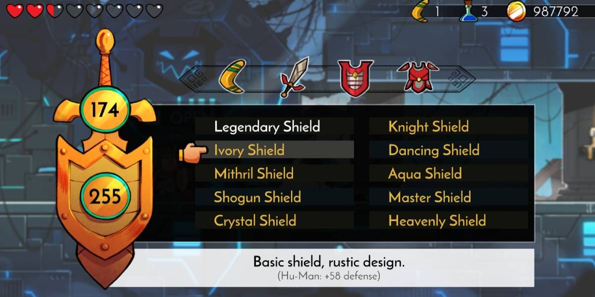 ivory armor in the inventory