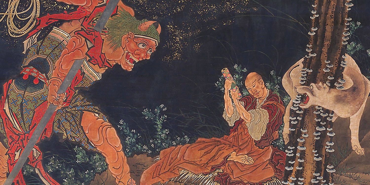 Traditional Japanese artwork of the Oni yokai.