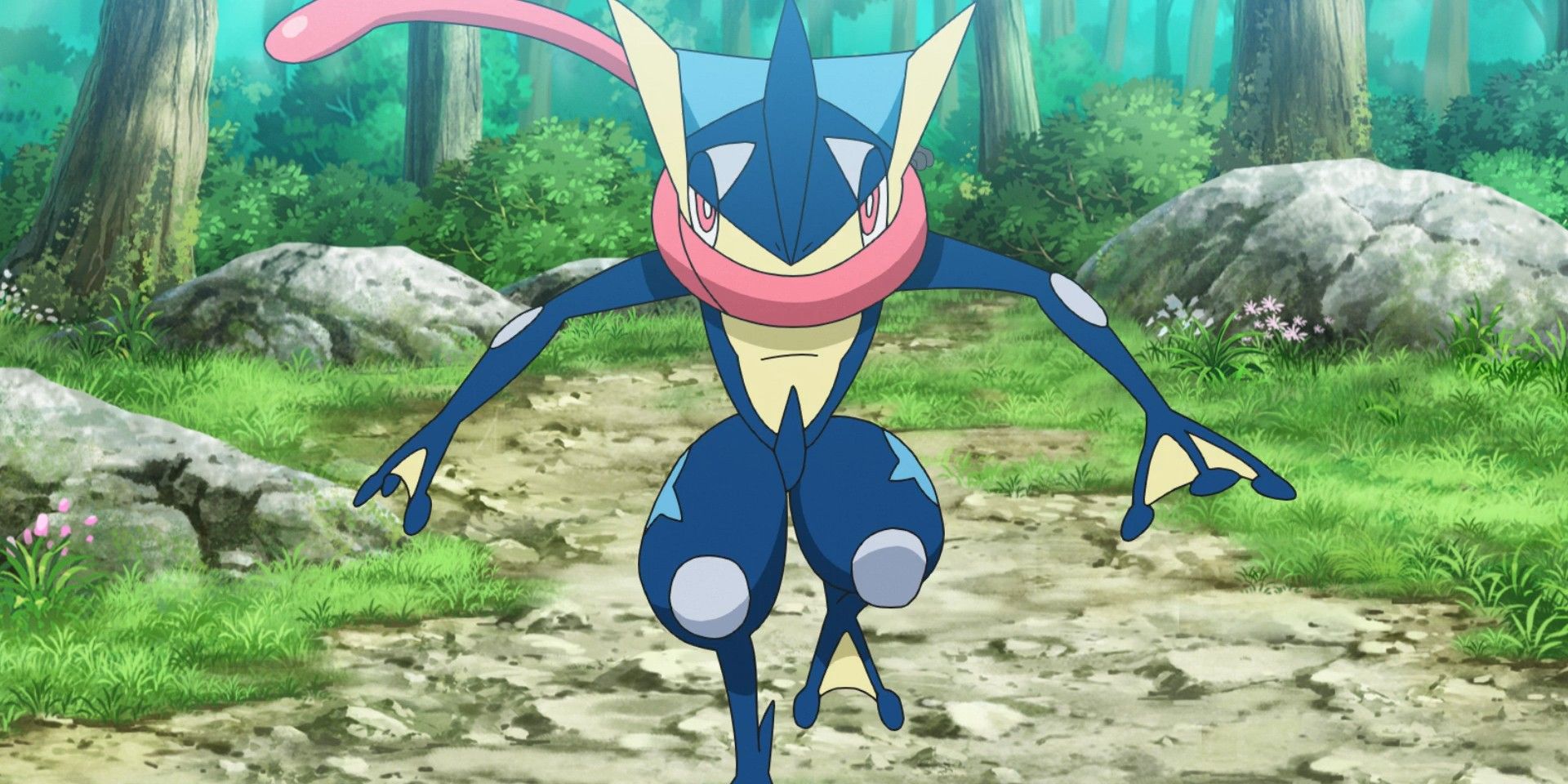 Pokemon anime screenshot of Greninja