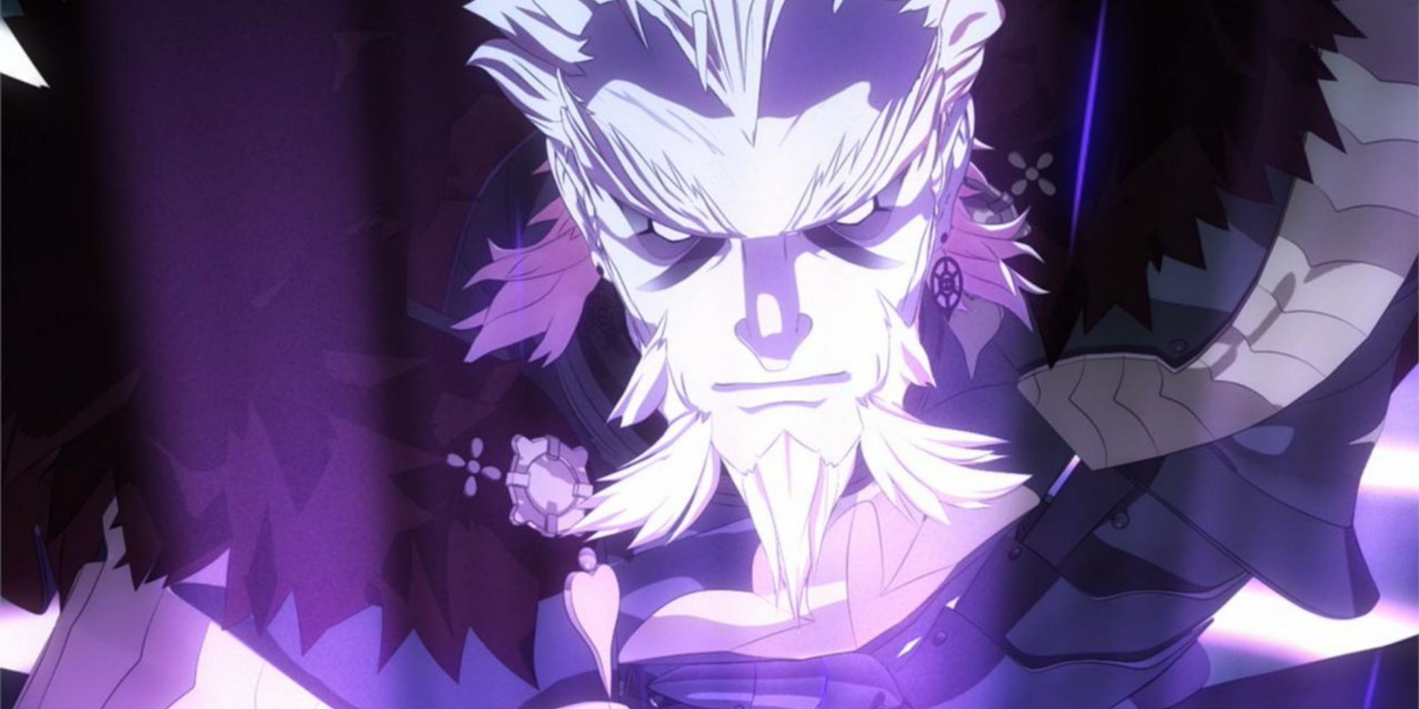 Thales wields Ridill with purple glowing light