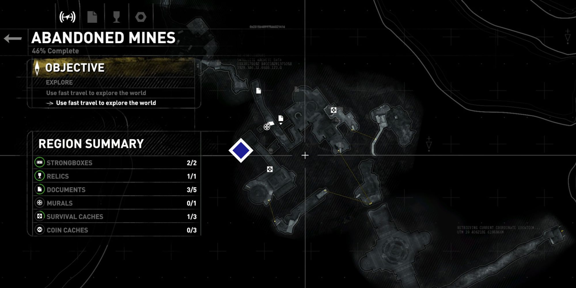 Rise of Tomb Raider abandoned mines relic location on map