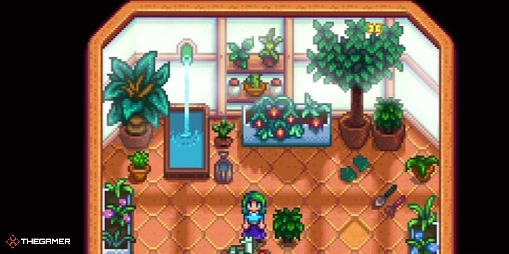 Stardew Valley - Caroline in her sunroom