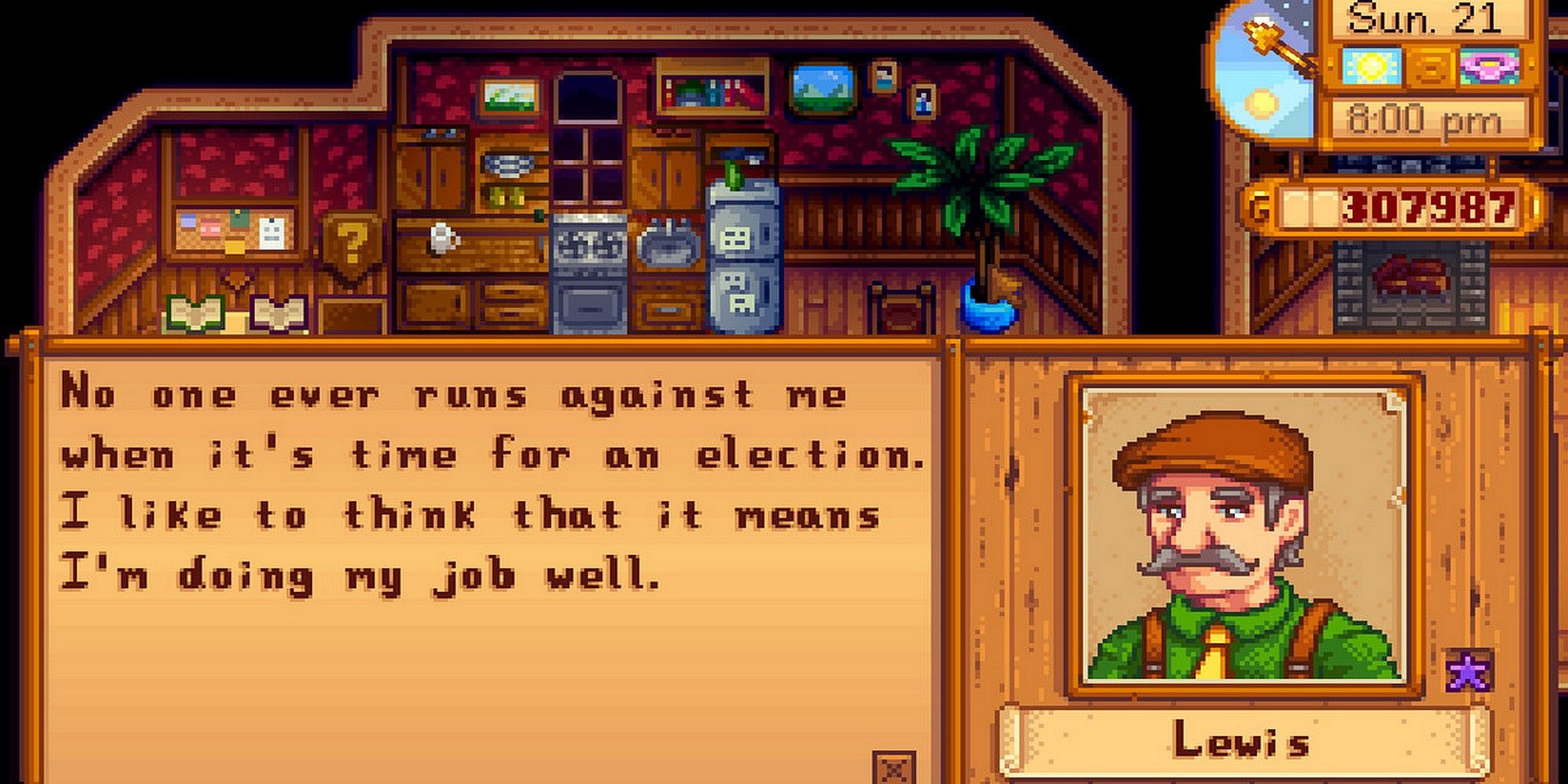Stardew Valley Mayor Lewis At Home