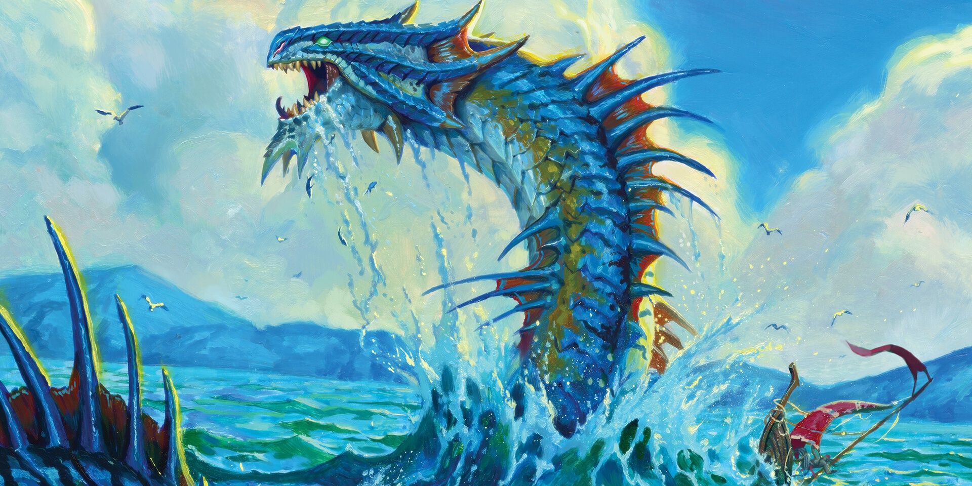 Giant sea serpent emerges from ocean