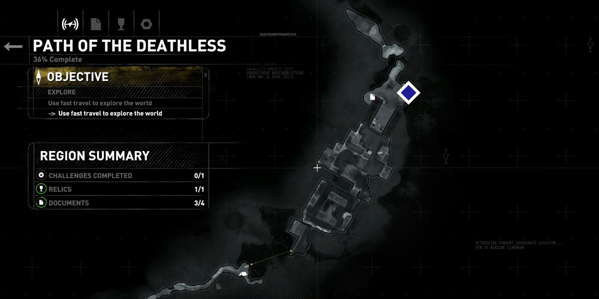 Tomb Raider path of deathless relic on map
