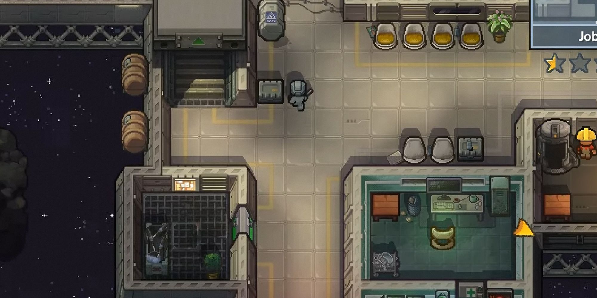 The Escapists 2. Disguising as an officer to escape Space.