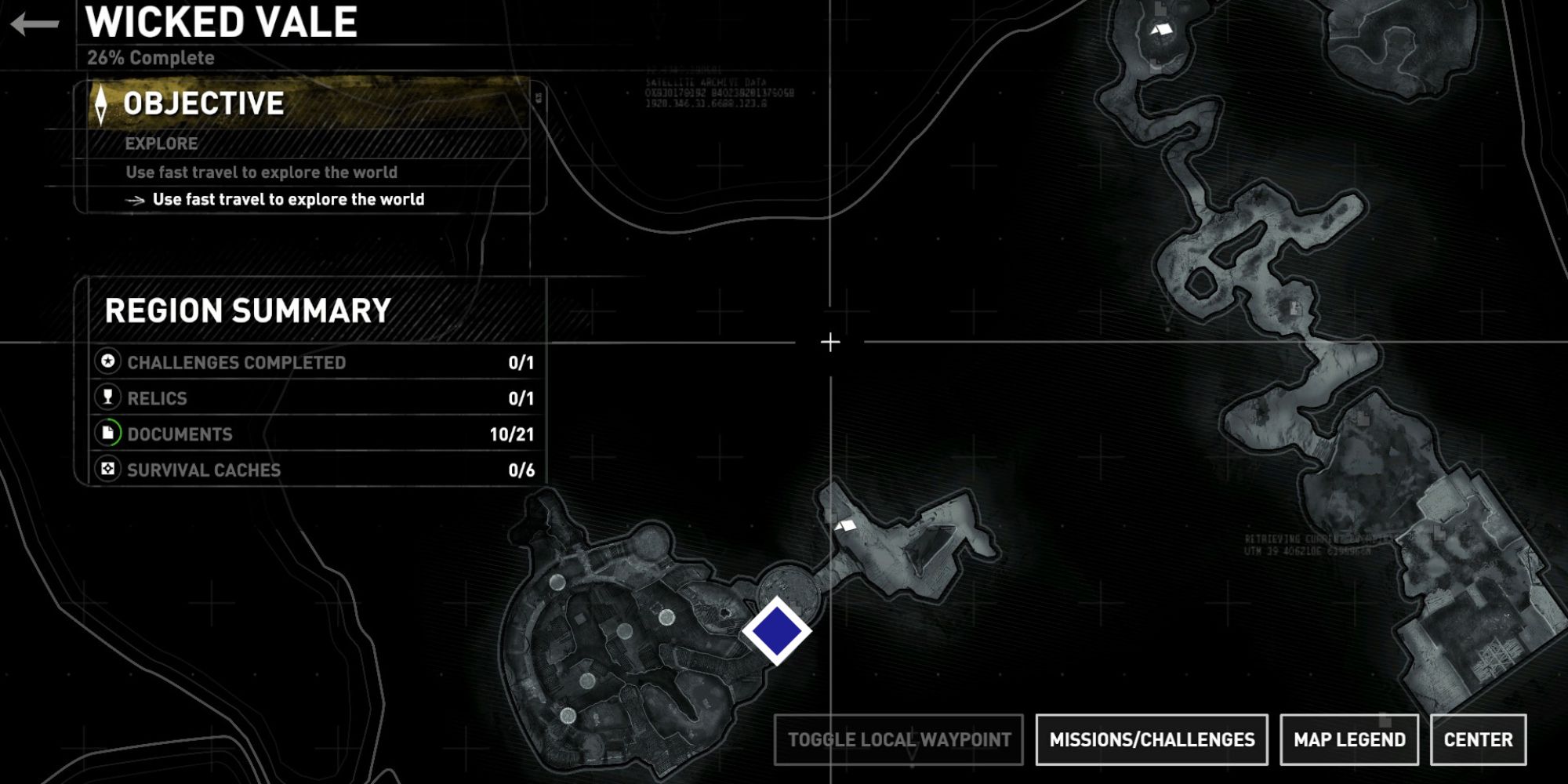 Wicked Vale Rise of Tomb Raider relic location on map