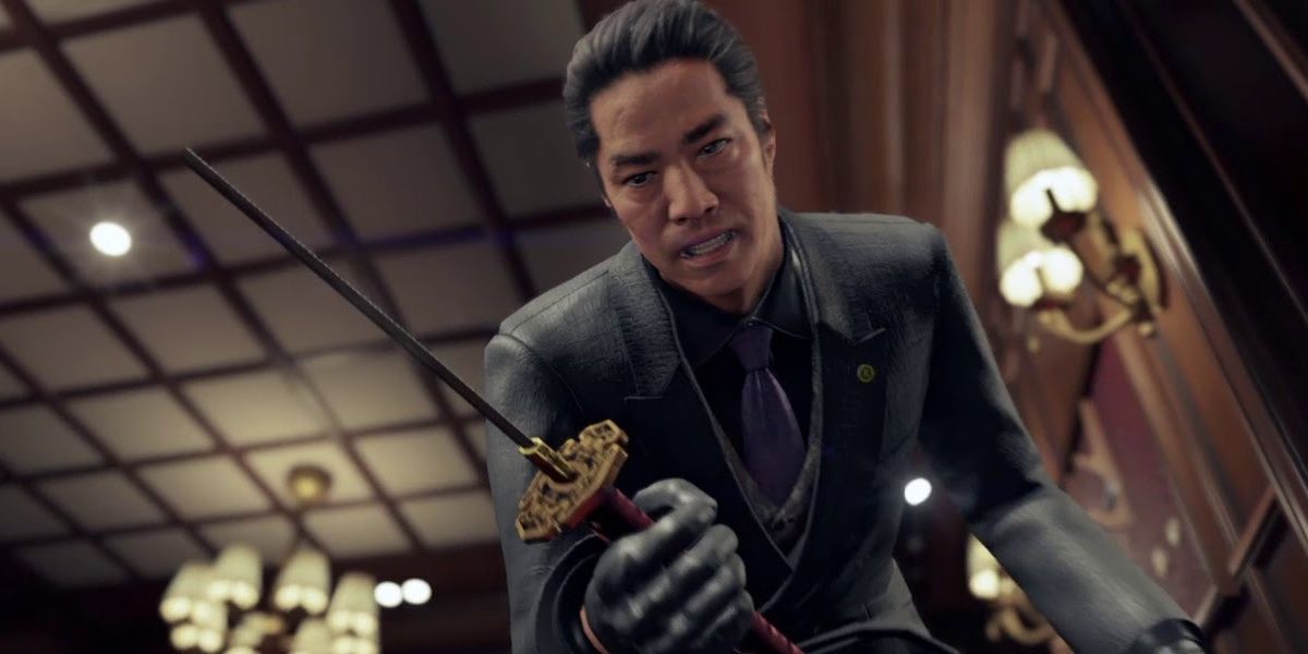 Yakuza: Like A Dragon Jo Sawashiro stares at his broken sword