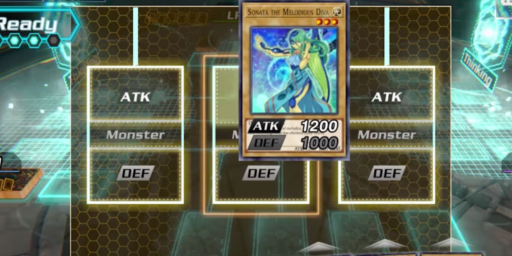 Choosing a battle position in Yu-Gi-Oh! Cross Duel