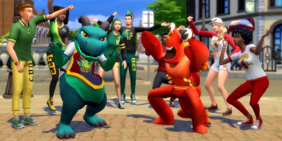 The Britechester and Foxberry mascots rival each other for an excited audience