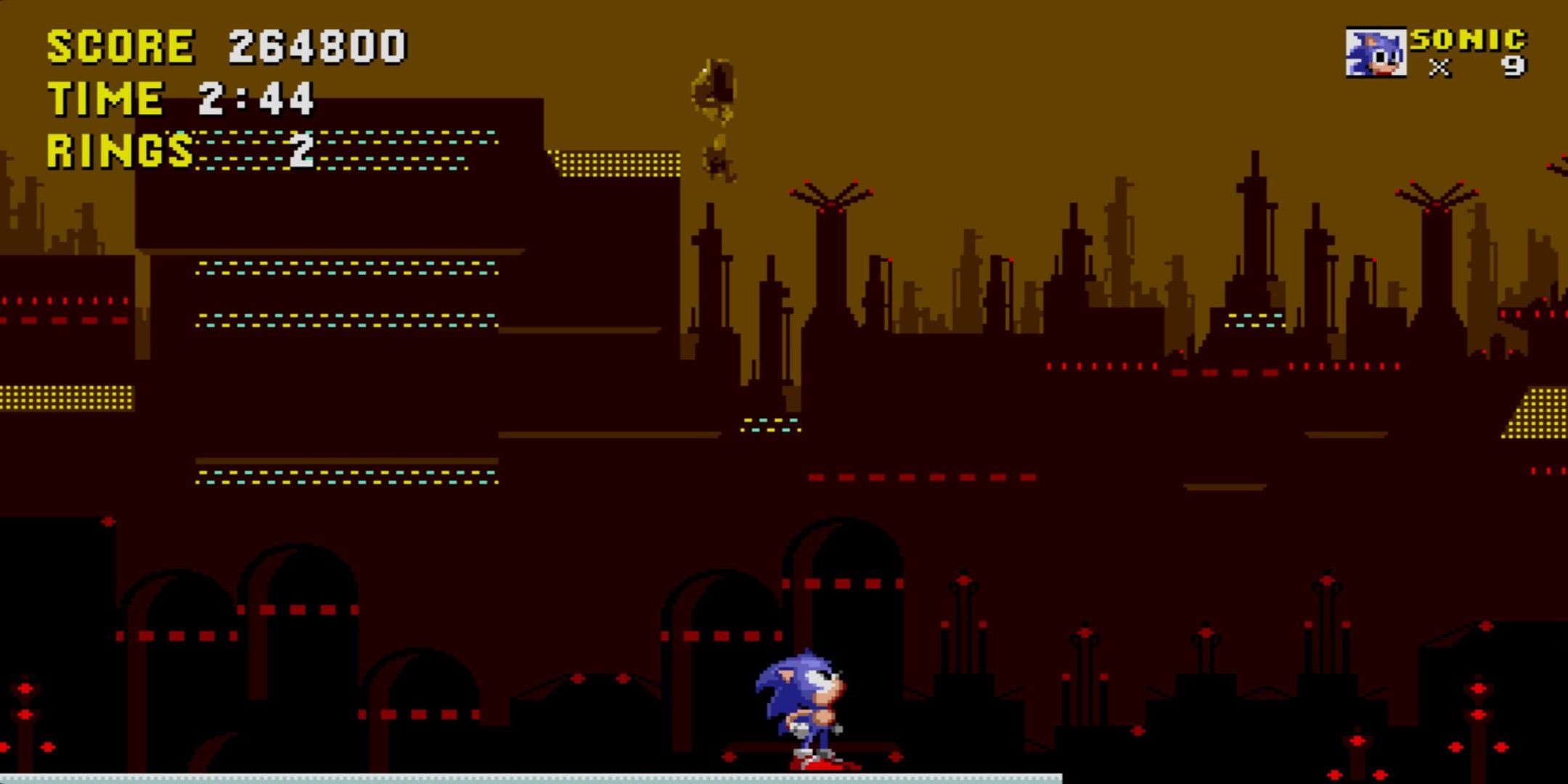 Sonic in Scrap Brain Zone from Sonic 1