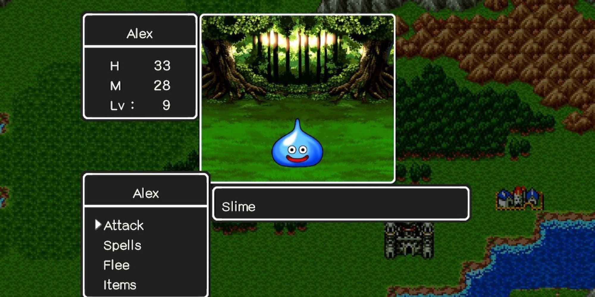 combat with slime in dragon quest