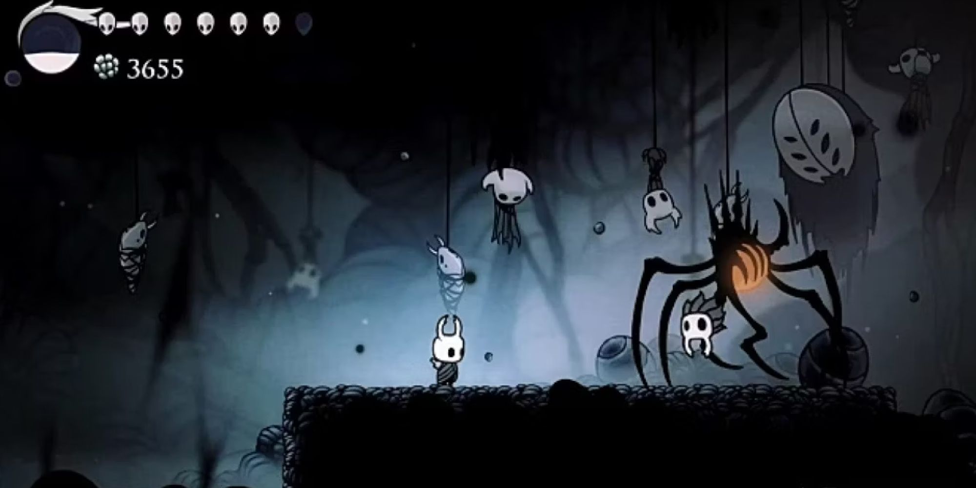 Encounter with Nosk in Hollow Knight 