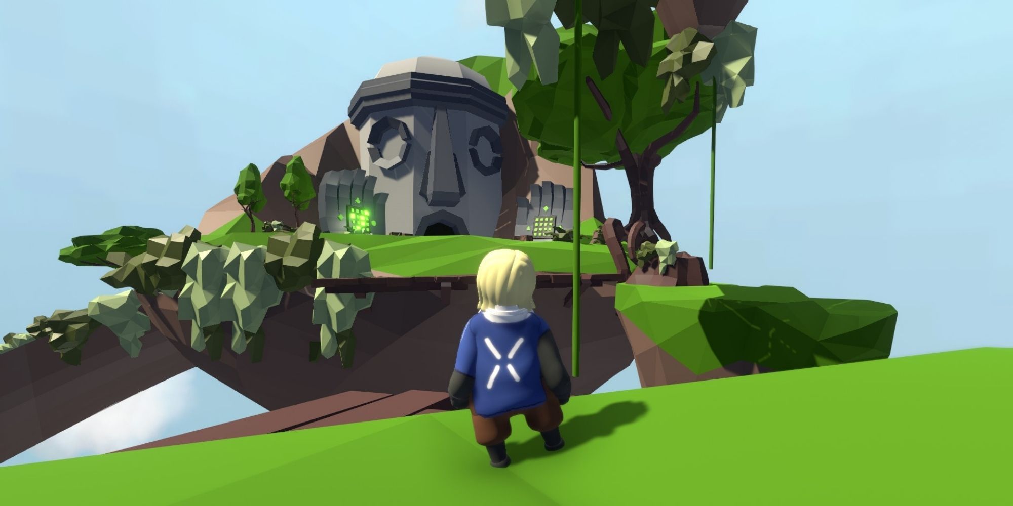player faces the final aztec structure in the level