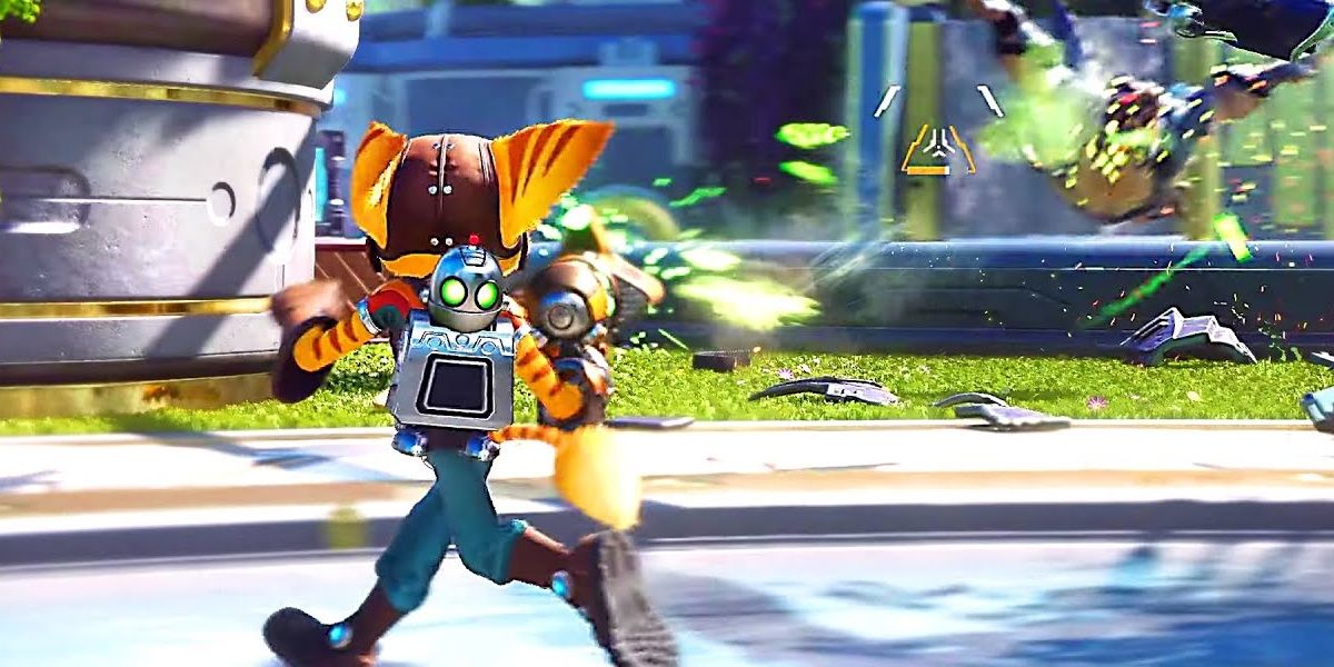 Ratchet Shooting An Enemy 