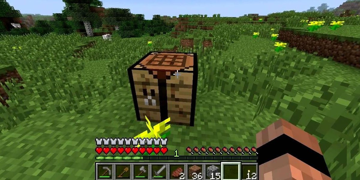 Player Standing In Front of Craft Box
