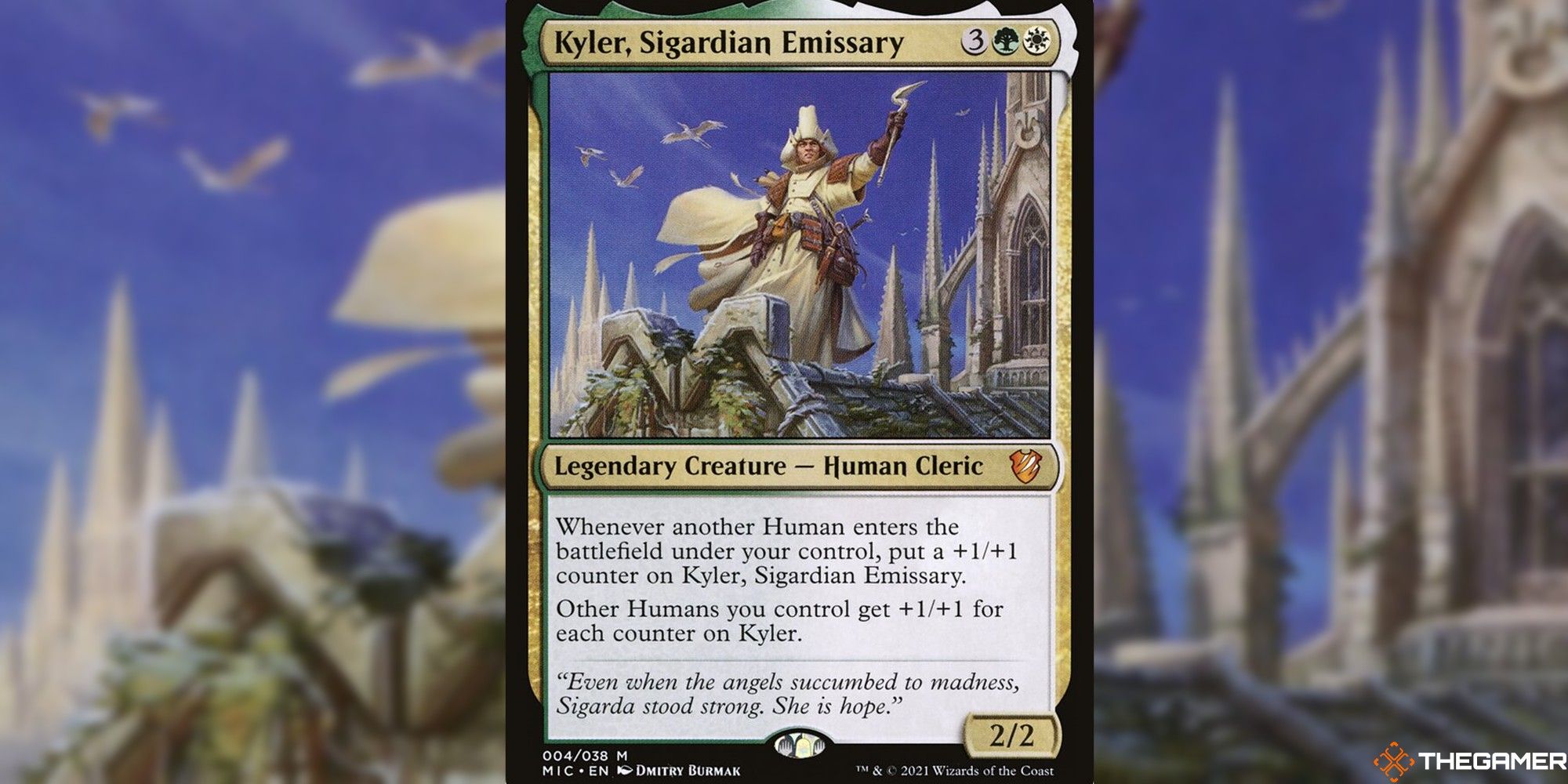 mtg kyler, sigardian emissary full card and art background