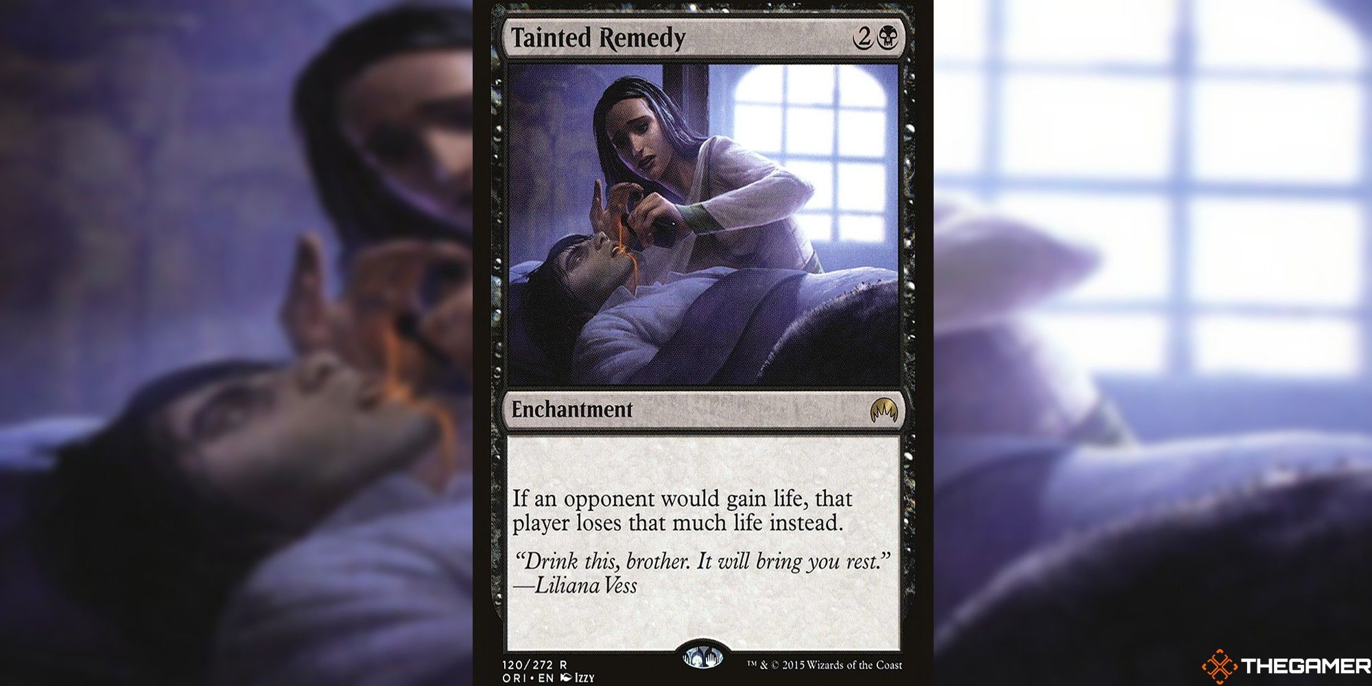mtg tainted remedy full card and art background