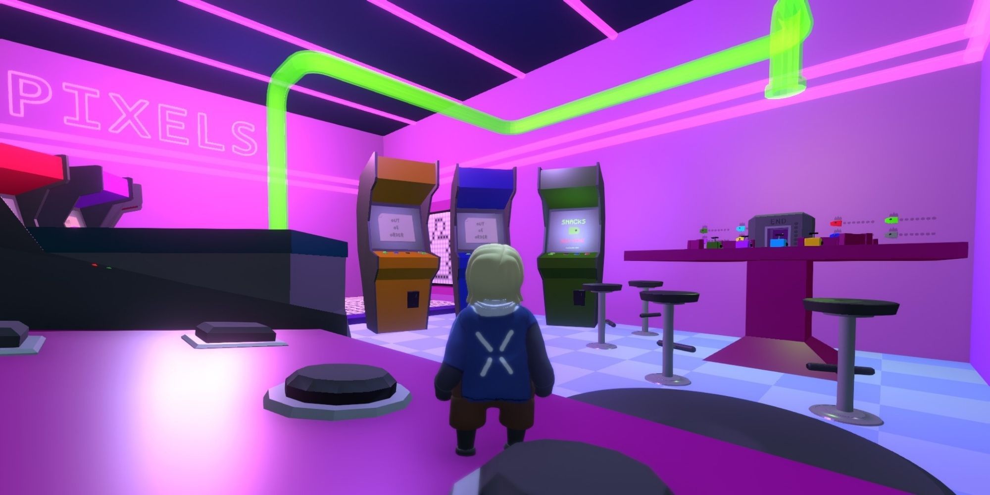 The arcade lobby for Pixels