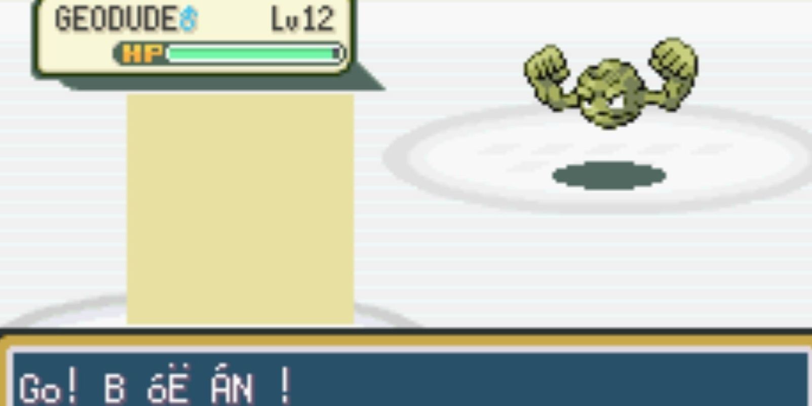pokemon oeeai battle against a geodude
