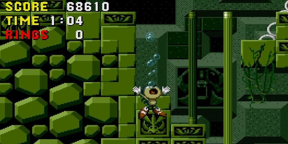 Sonic drowning in Sonic the Hedgehog