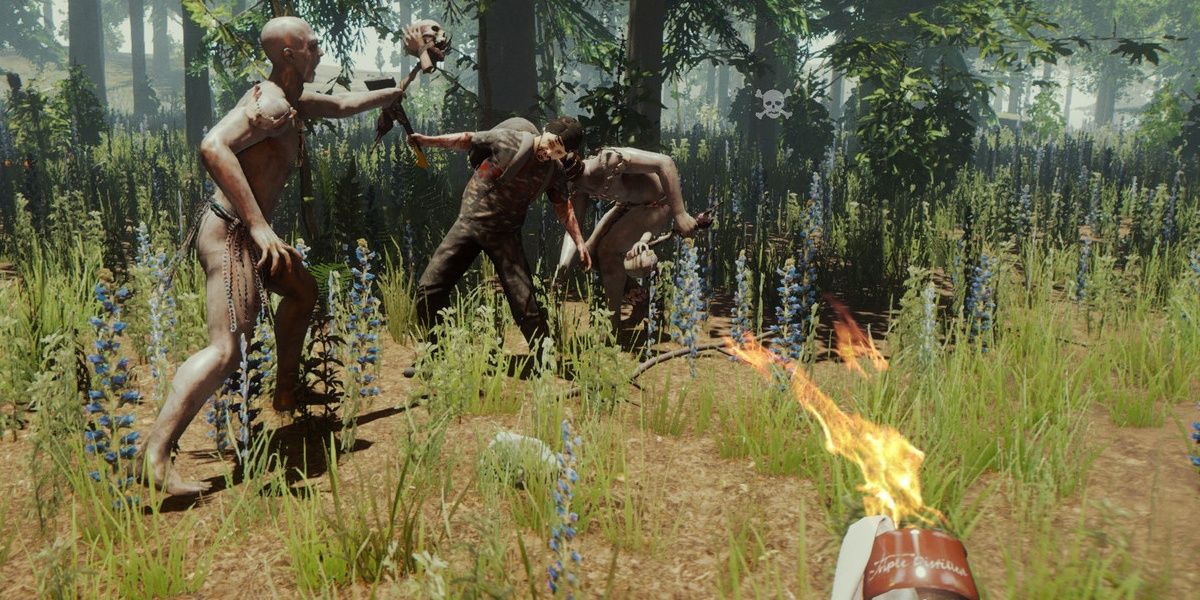 The Player About to Throw a Molotov at Enemy 
