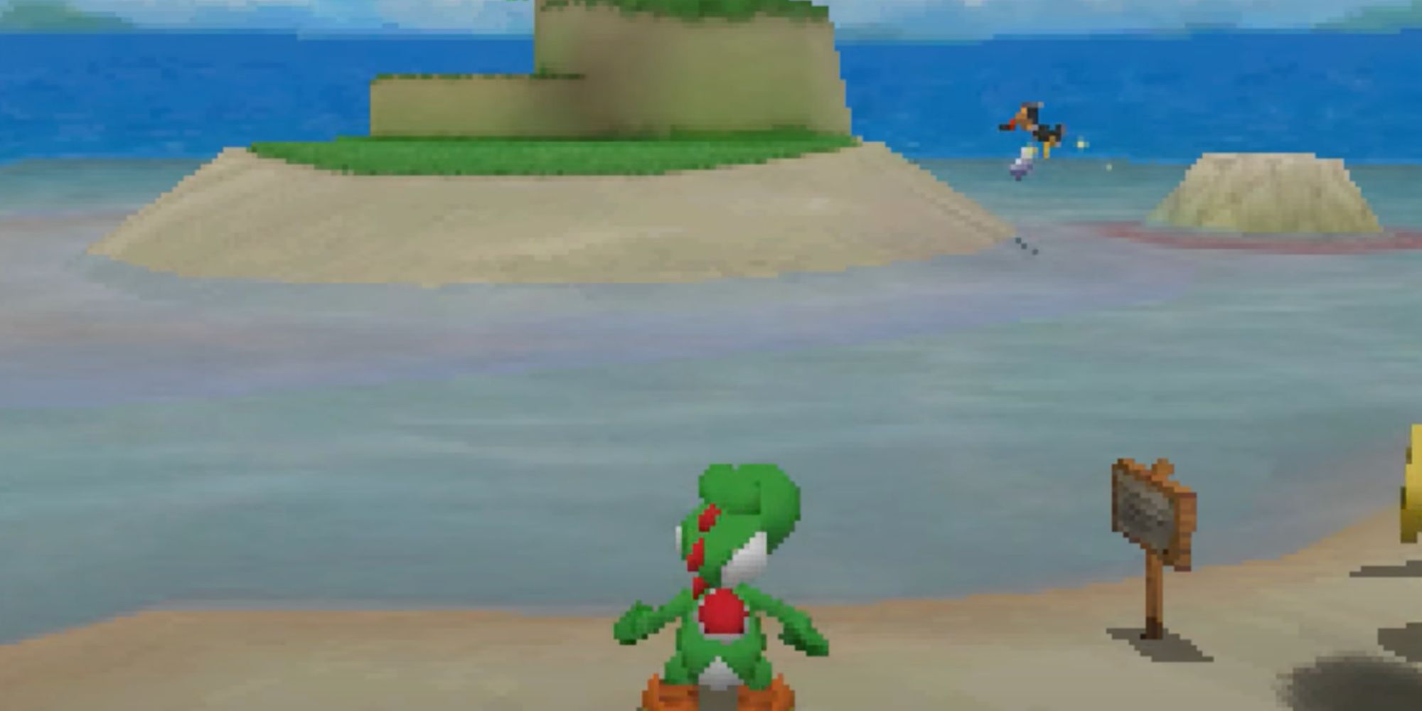 yoshi in super mario 64 sunshine isles level