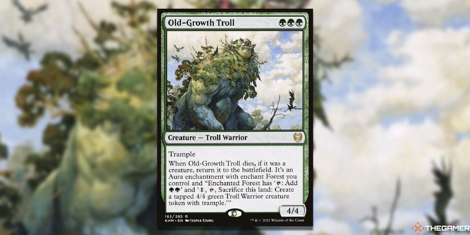 Magic: The Gathering Old-Growth Troll full card with background