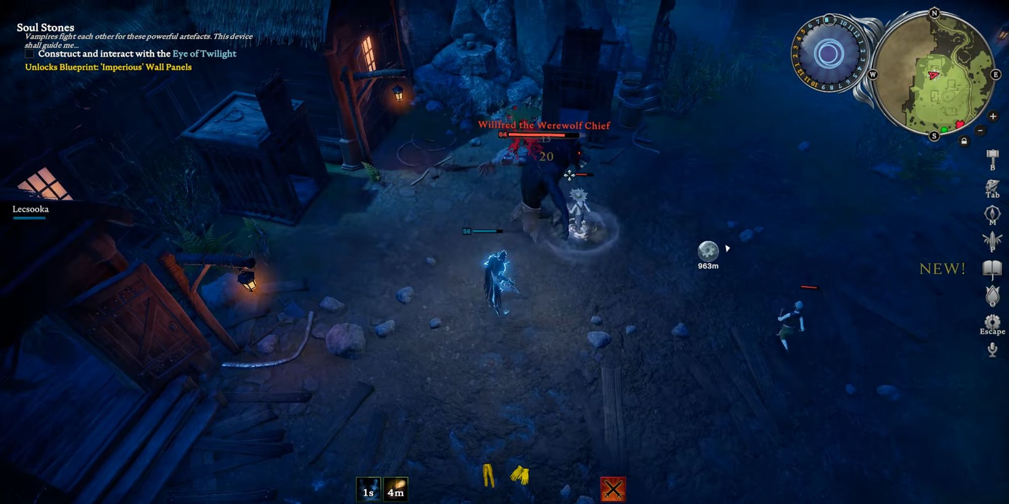 fight with willfred as he summons villagers