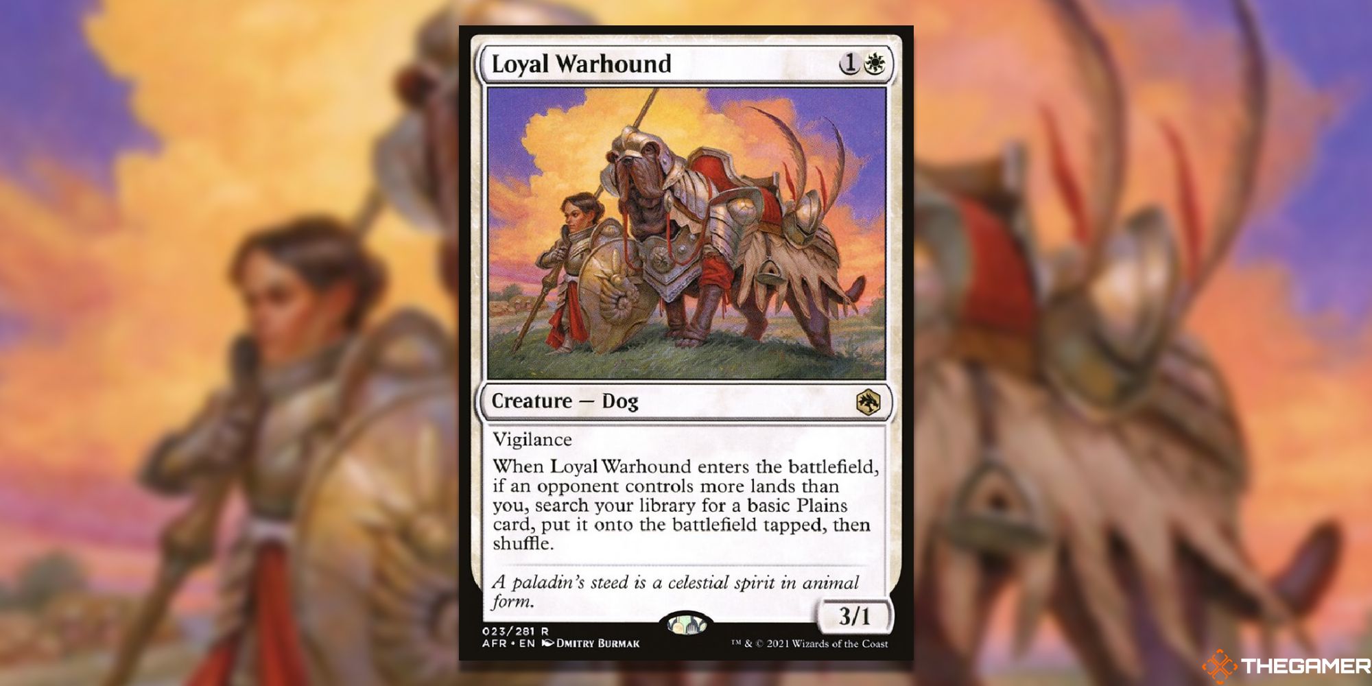 Magic: The Gathering Loyal Warhound full card with background
