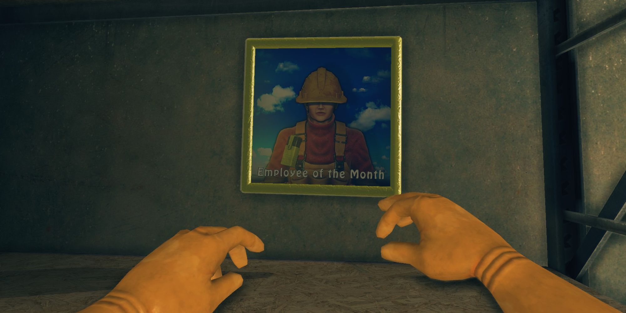 player faces Employee of the Month photo hung up in office