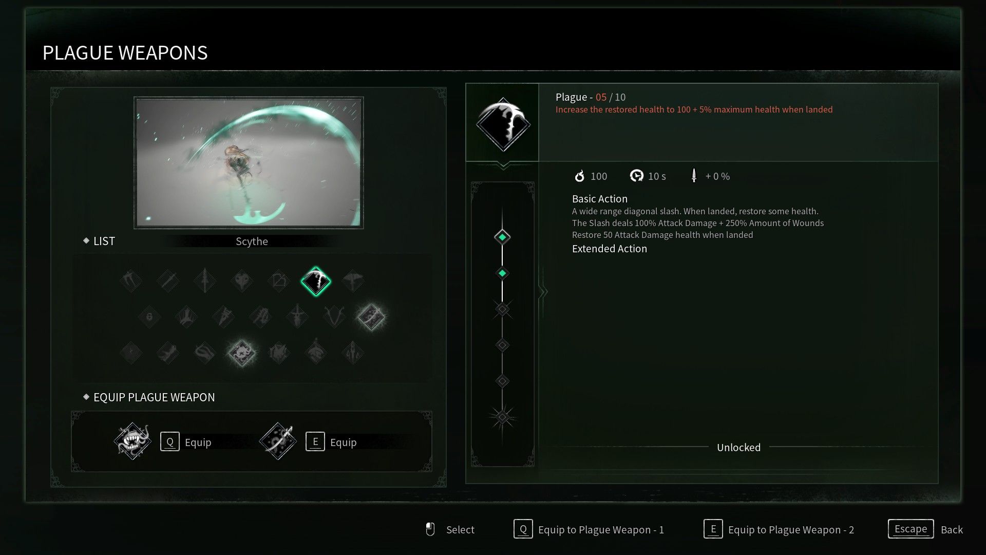 Thymesia scythe weapon screen