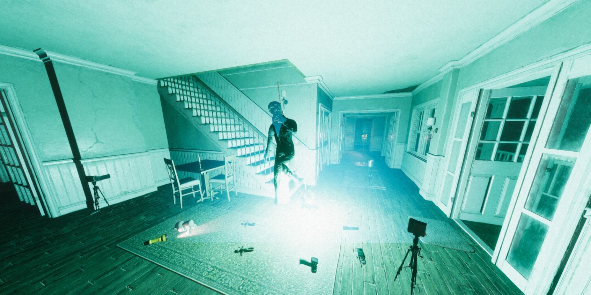 ghost gets hit with a protective item to capture it 