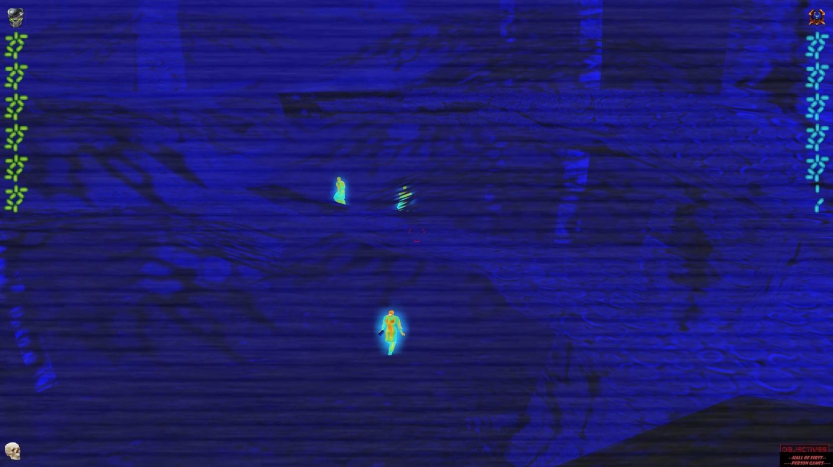 A Predator's Thermal Vision of Marines in Aliens Versus Predator 2