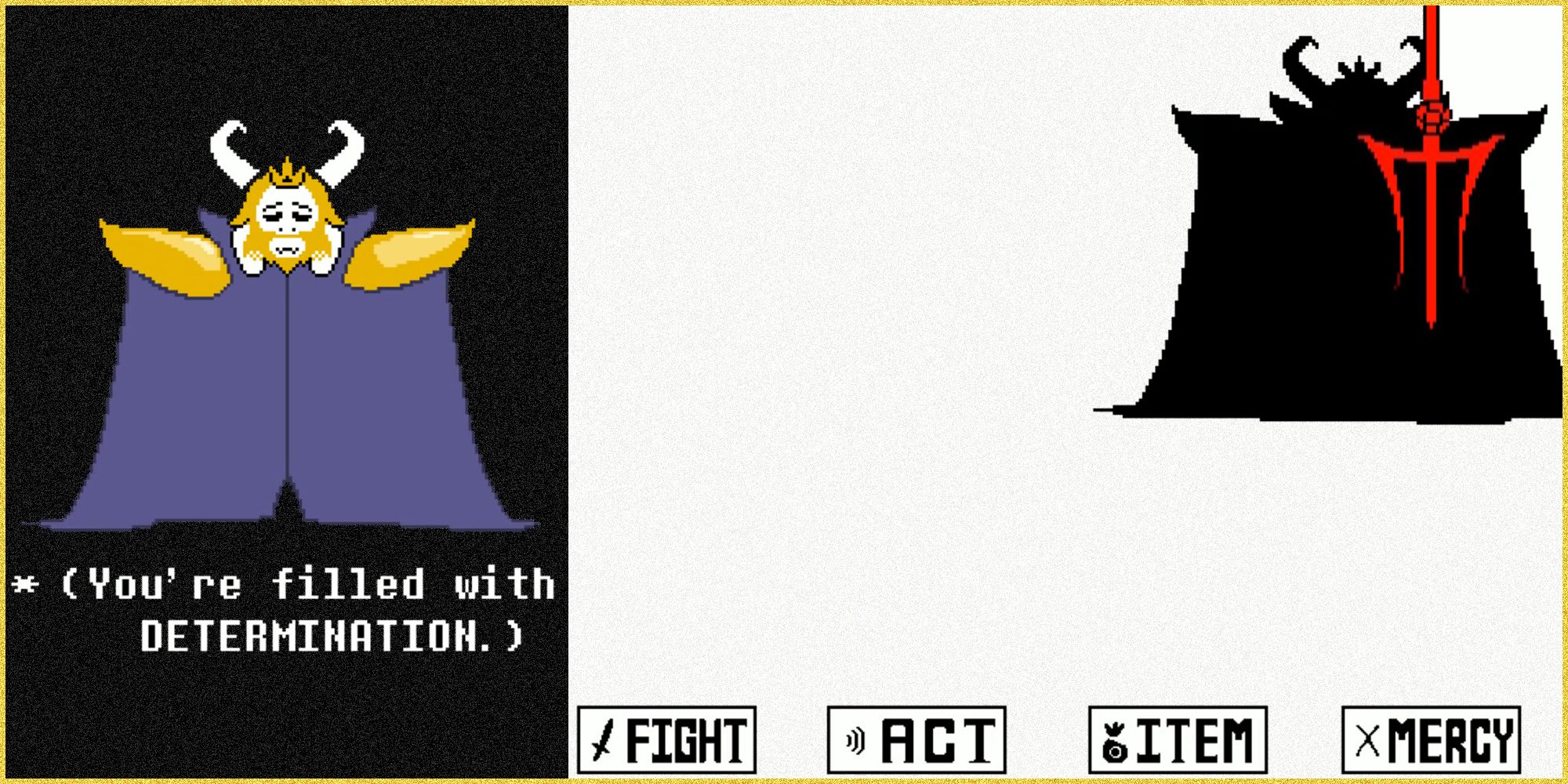 Asgore before he destroys the Mercy button