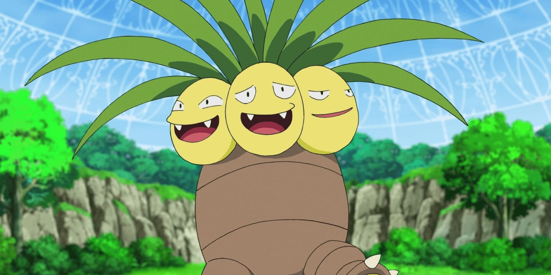 Pokemon Masters EX Best Eggmons Exeggutor posing with smiles.