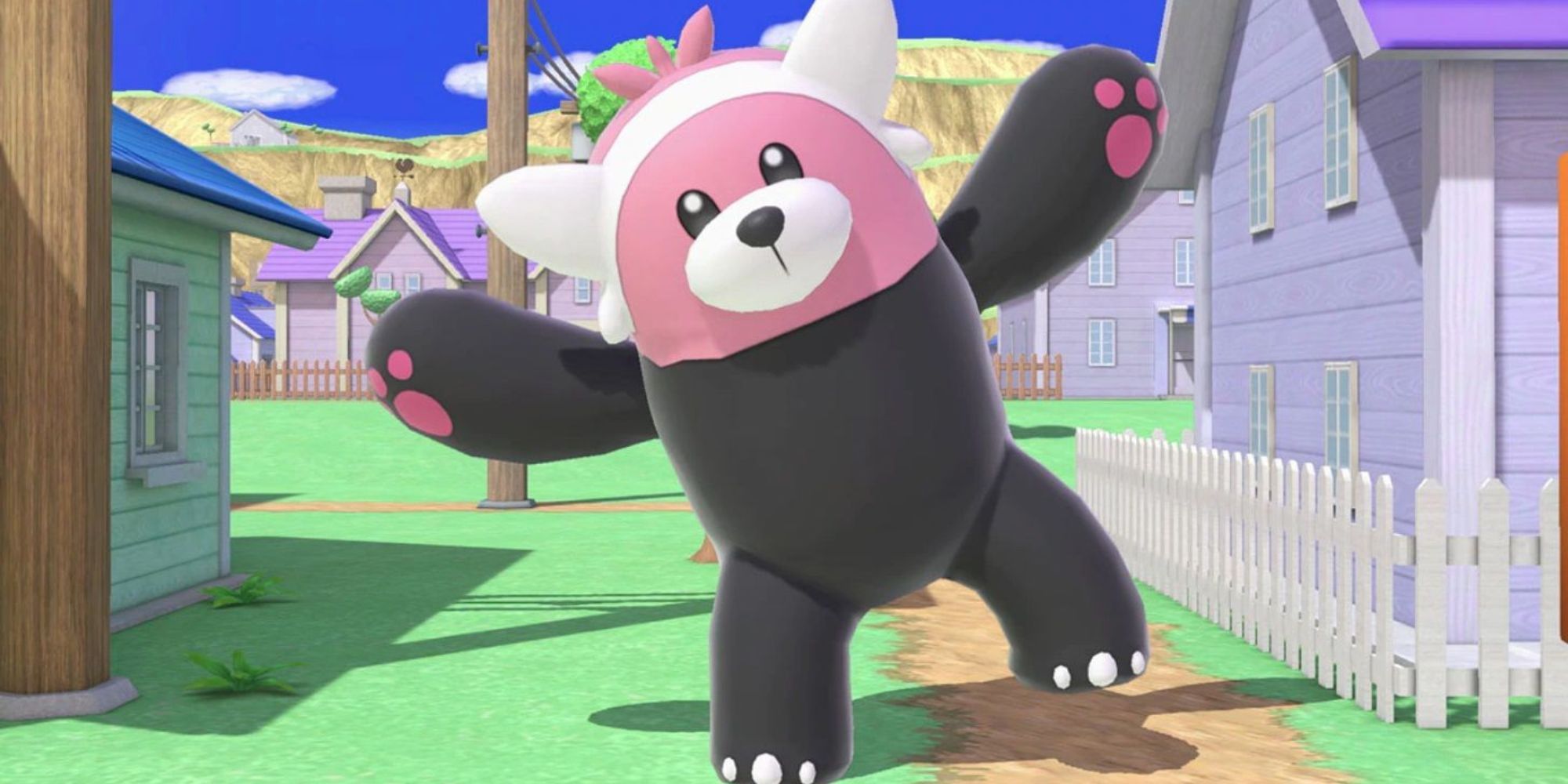 Bewear stands on one leg in Onett