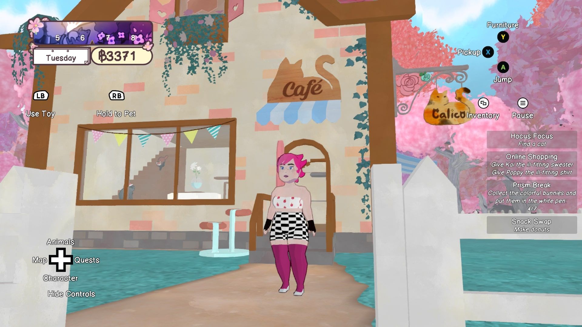 Calico Café Standing In Front Of Store