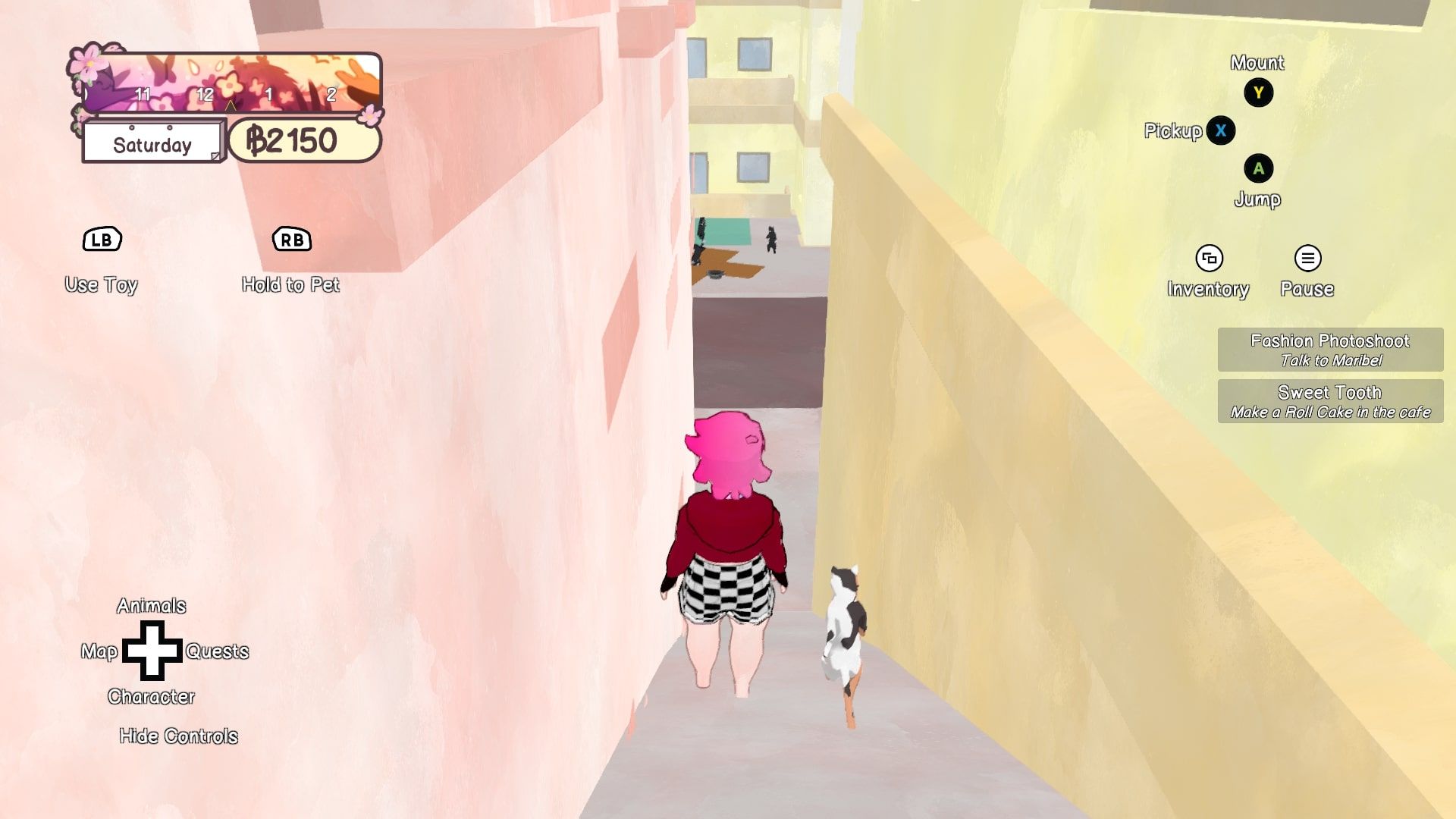 Calico Walking With Cat City Alley